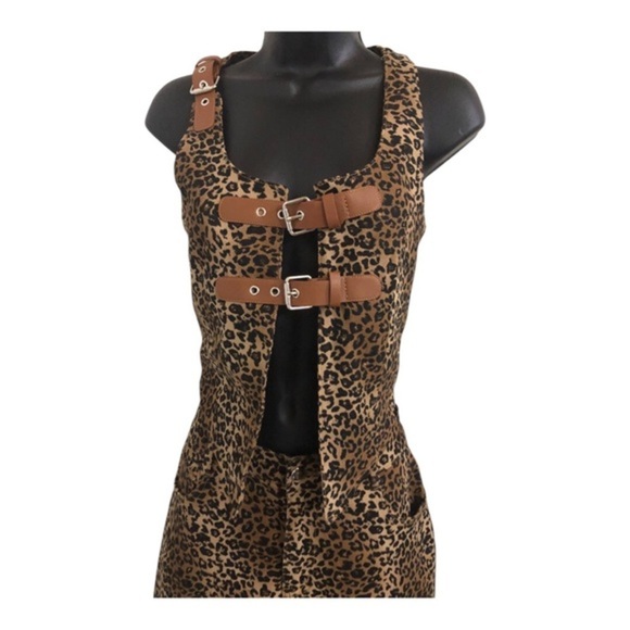 Cheetah‎ animal print khaki twill look rodeo style jeans pants size Medium new - Picture 15 of 16